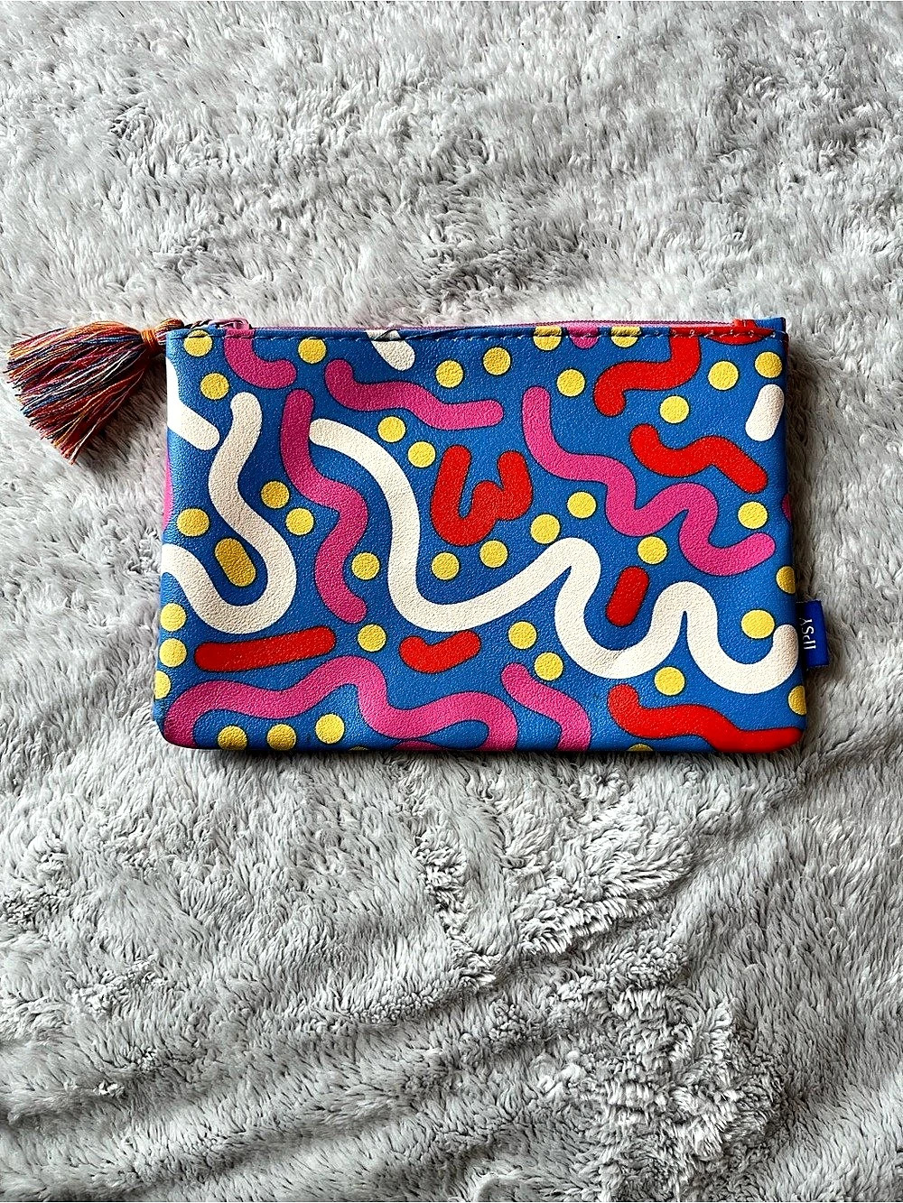 IPSY Wavy Abstract Multicolor Makeup Bag Tassel